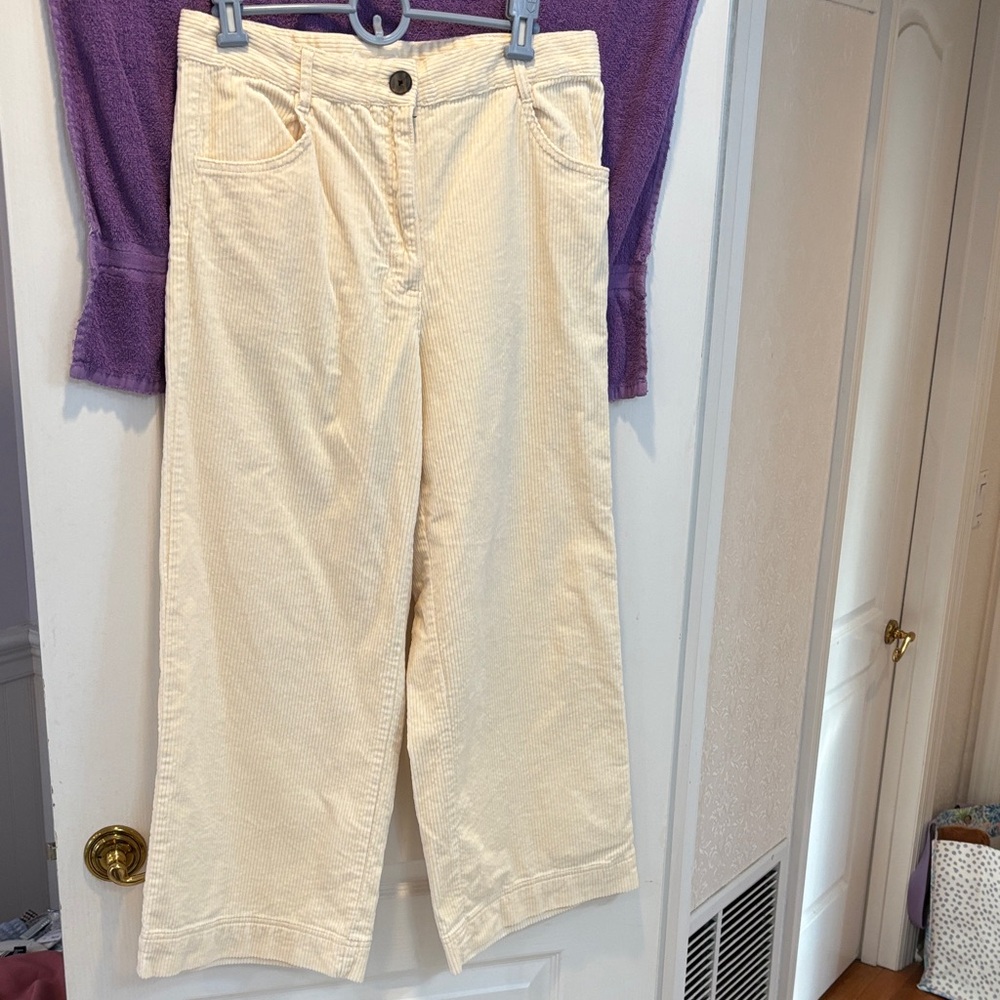 NWT H&M Cream Corduroy Pants